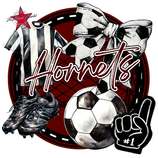 Hornets Circle Soccer Design-Maroon