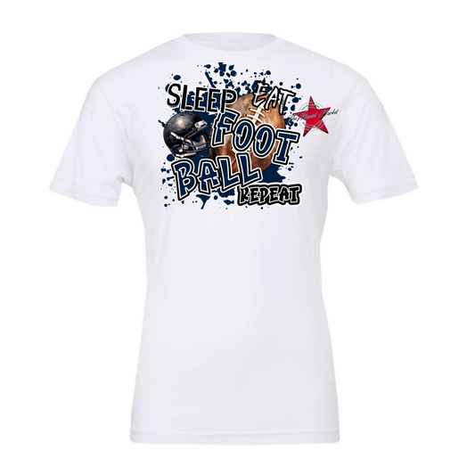 Eat Sleep Football Repeat-Navy