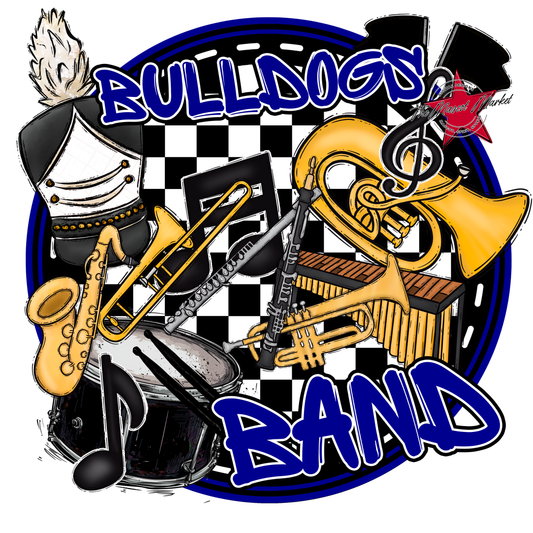 Bulldogs Circle Band Design-Blue