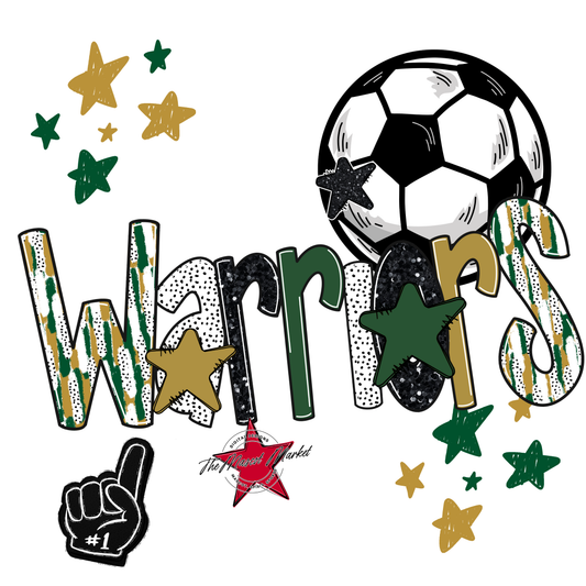 Warriors Soccer Scrape-Green-Gold