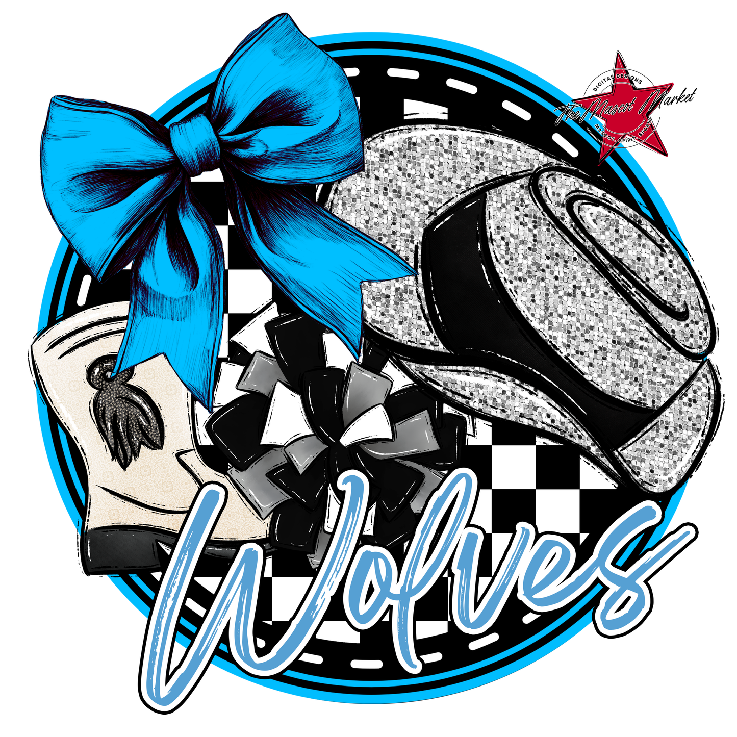 Wolves Circle Drillteam Design-Carolina Blue