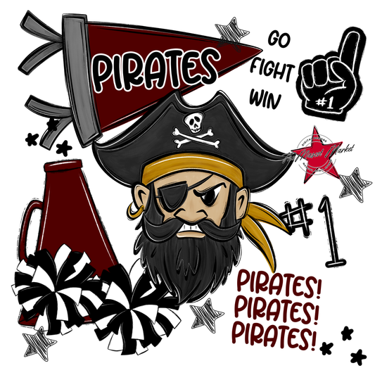 Pirates Spirit Design-Maroon