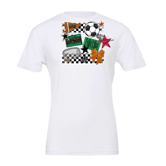 Soccer Checkers Spirit Design-Burnt Orange