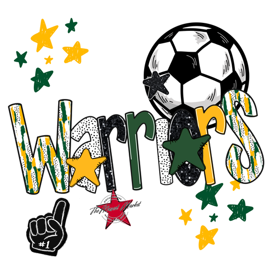 Warriors Soccer Scrape-Green-Yellow