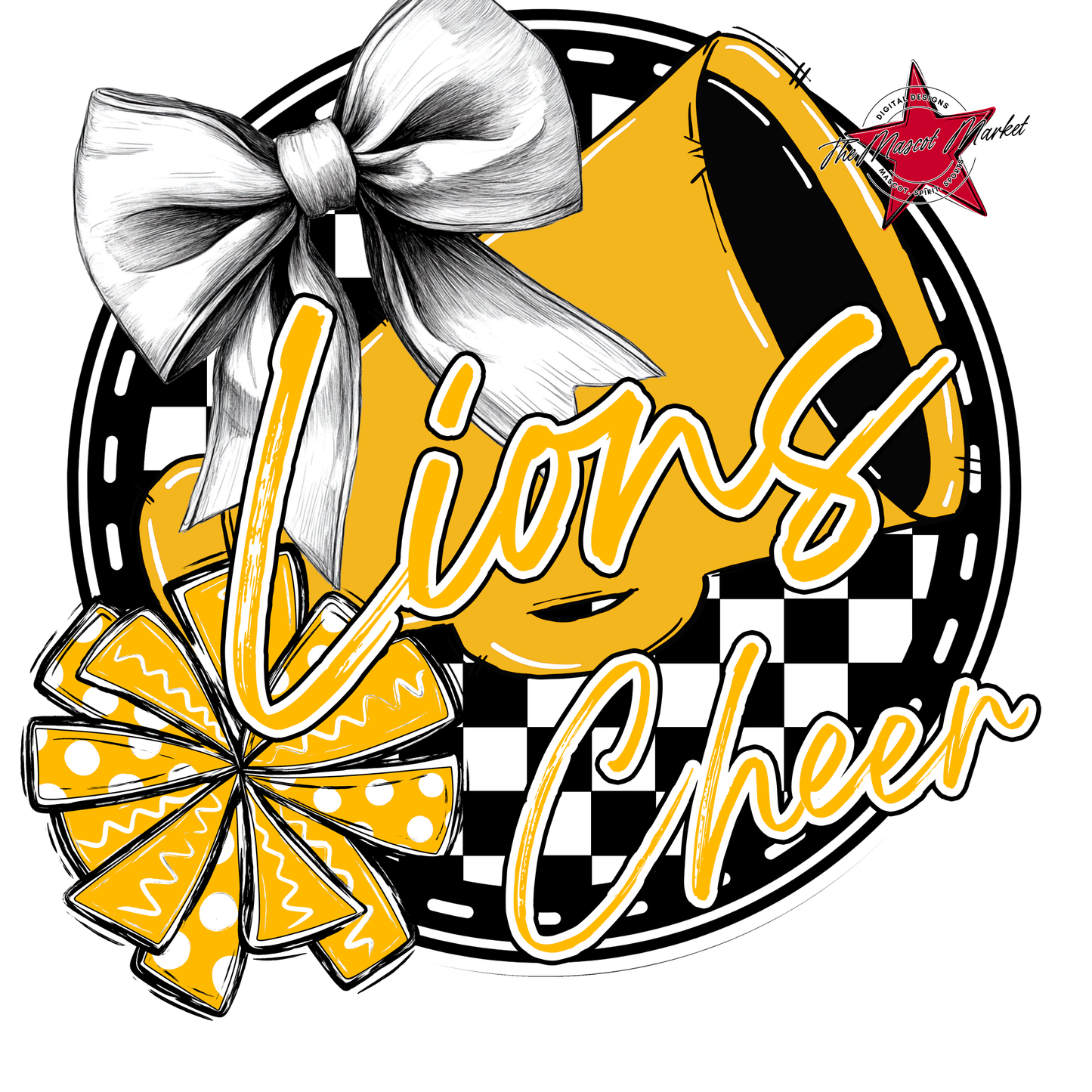 Lions Circle Cheer Design-Yellow