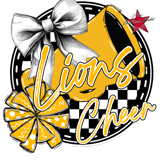 Lions Circle Cheer Design-Yellow