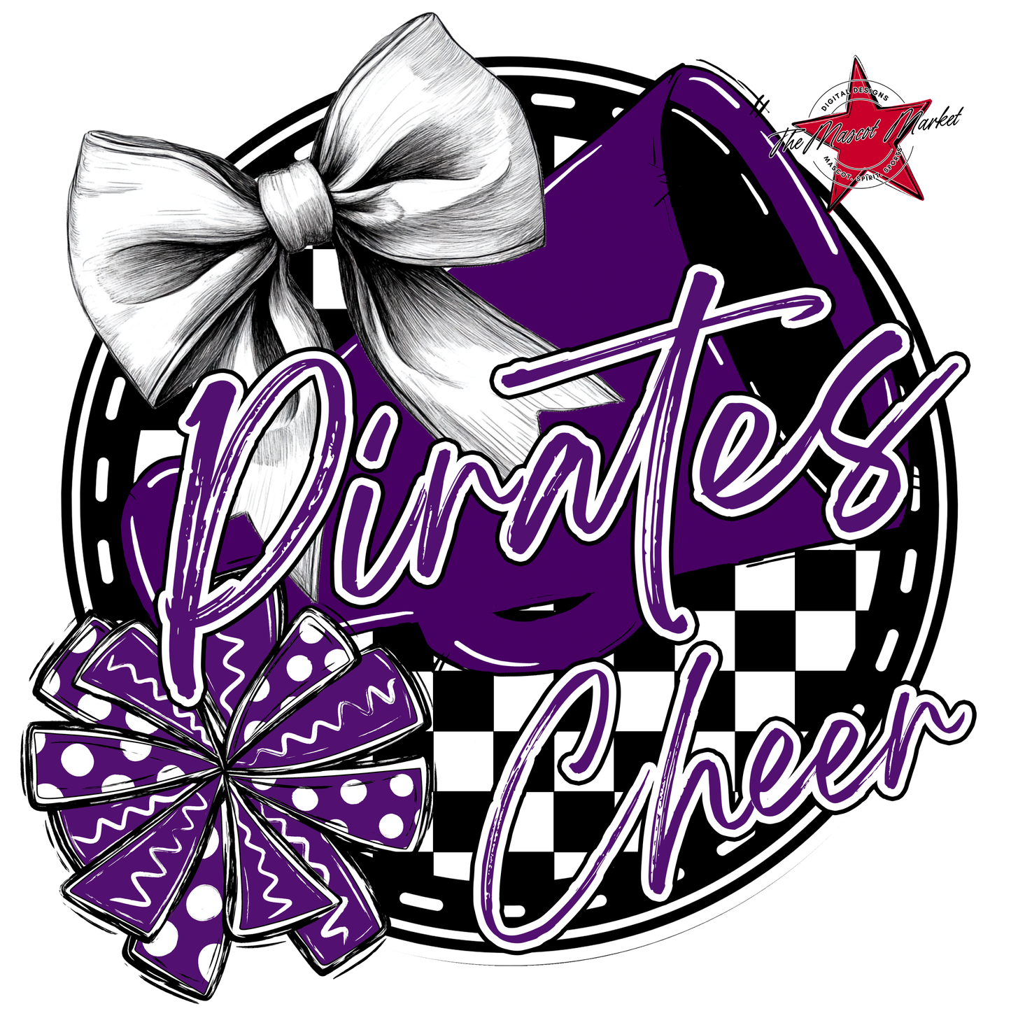 Pirates Circle Cheer Design-Purple