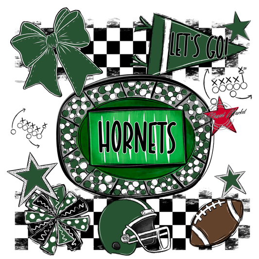 Hornets Checkers Spirit Design-Green
