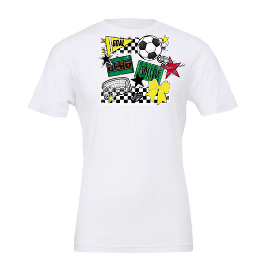 Soccer Checkers Spirit Design-Bright Yellow