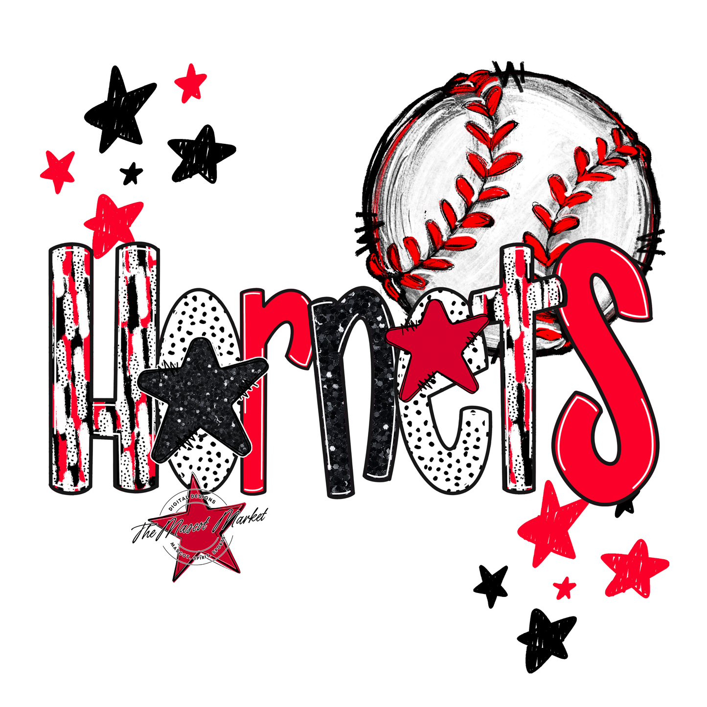 Hornets Baseball Scrape-Red