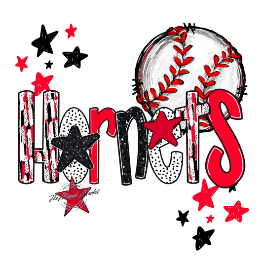 Hornets Baseball Scrape-Red