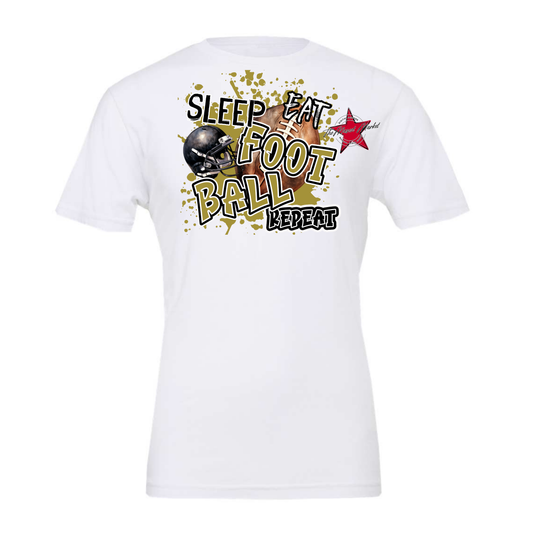 Eat Sleep Football Repeat-Gold