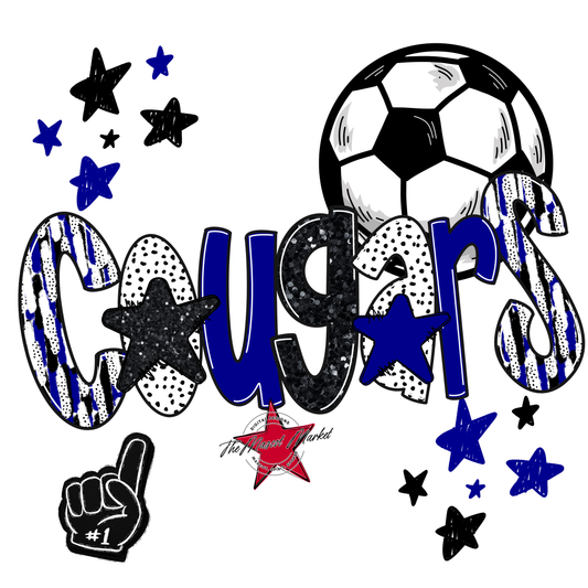Cougars Soccer Scrape-Blue