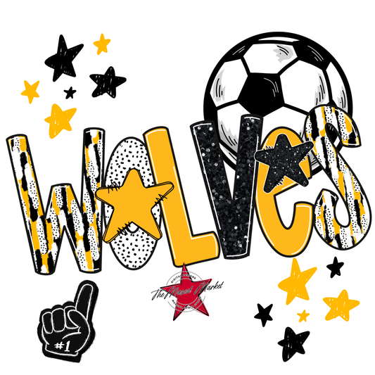 Wolves Soccer Scrape-Yellow