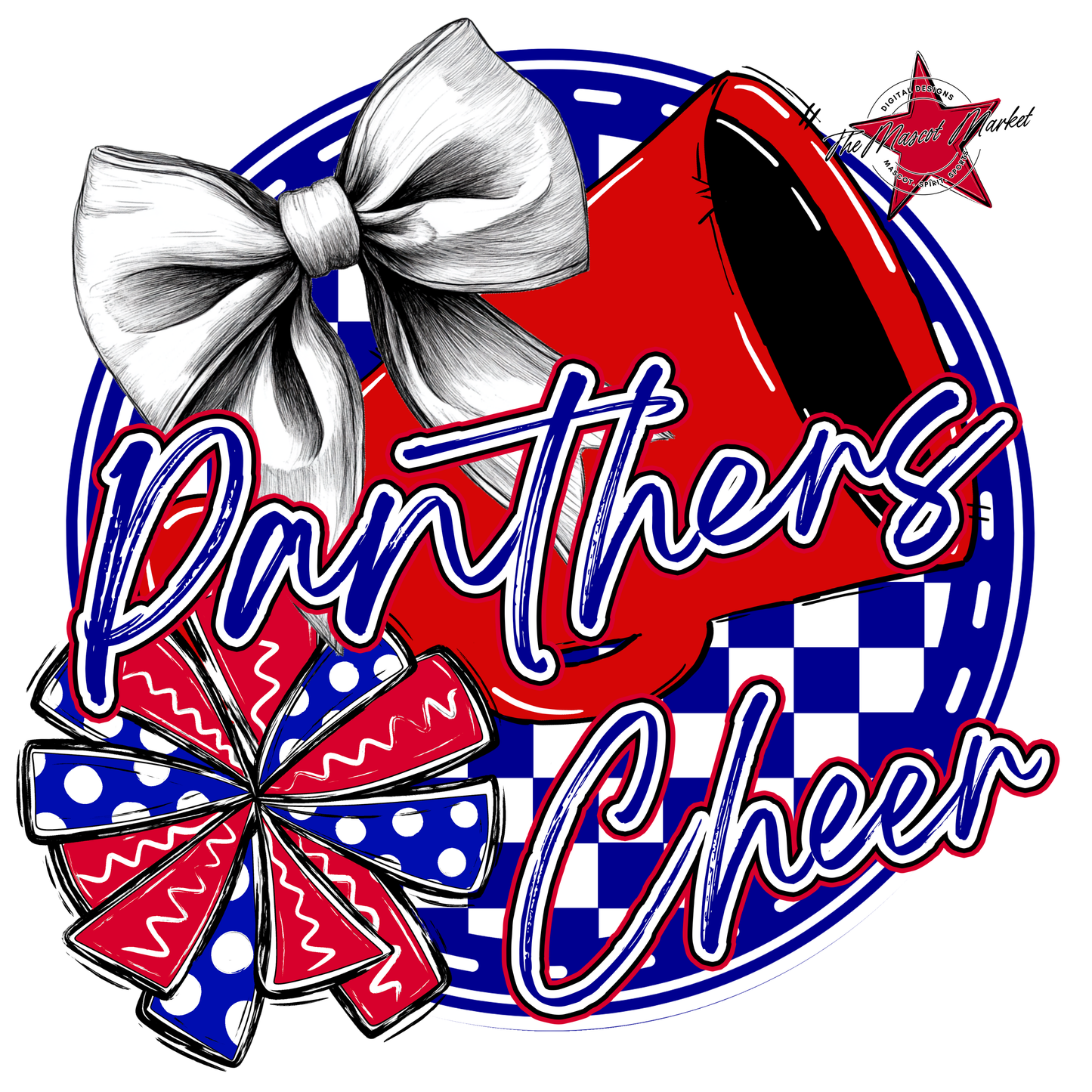 Panthers Circle Cheer Design-Blue-Red