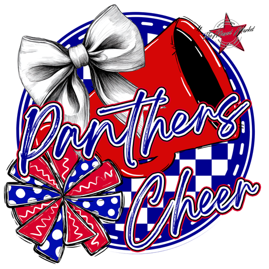 Panthers Circle Cheer Design-Blue-Red