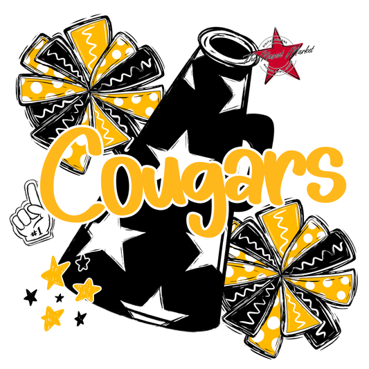 Cougars Alpha Megaphone Design-Yellow