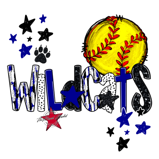 Wildcats Softball Scrape-Blue