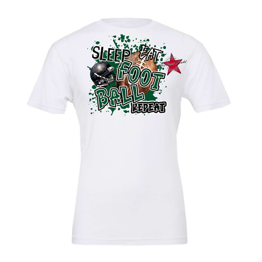 Eat Sleep Football Repeat-Green