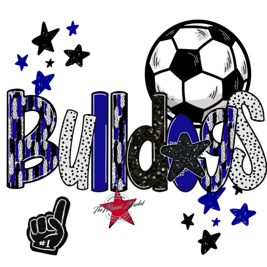 Bulldogs Soccer Scrape-Blue