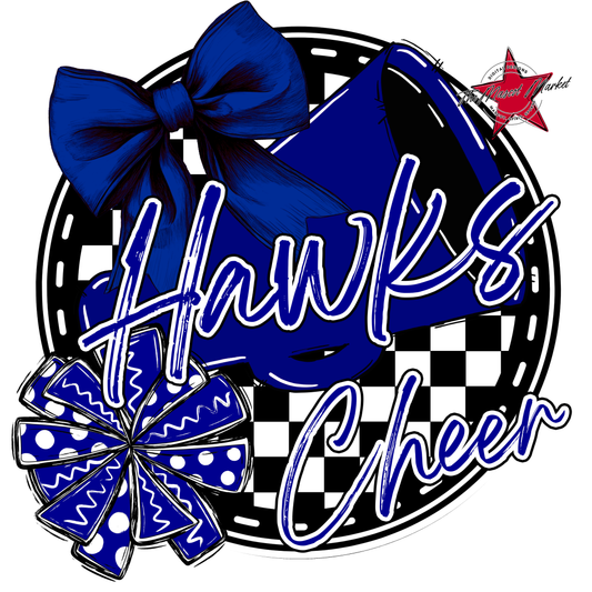 Hawks Circle Cheer Design-Blue