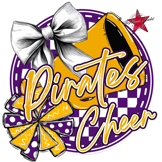 Pirates Circle Cheer Design-Purple-Yellow