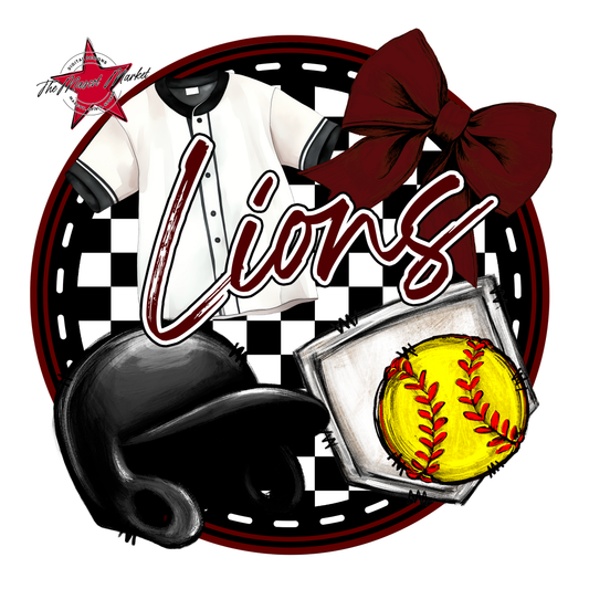 Lions Circle Softball Design-Maroon