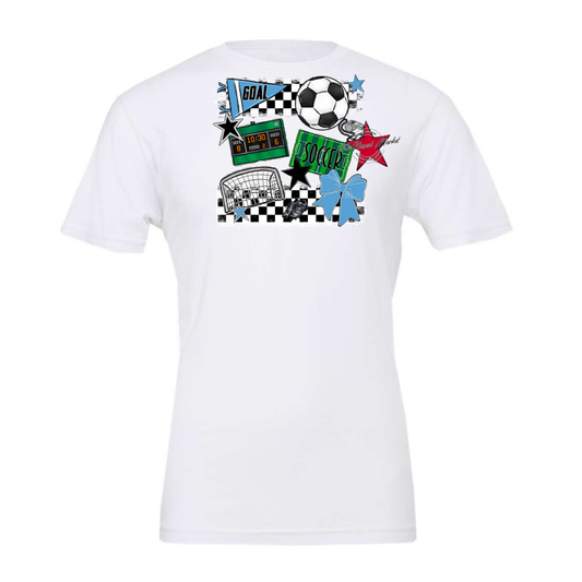 Soccer Checkers Spirit Design-Columbia Blue