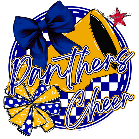 Panthers Circle Cheer Design-Blue-Yellow