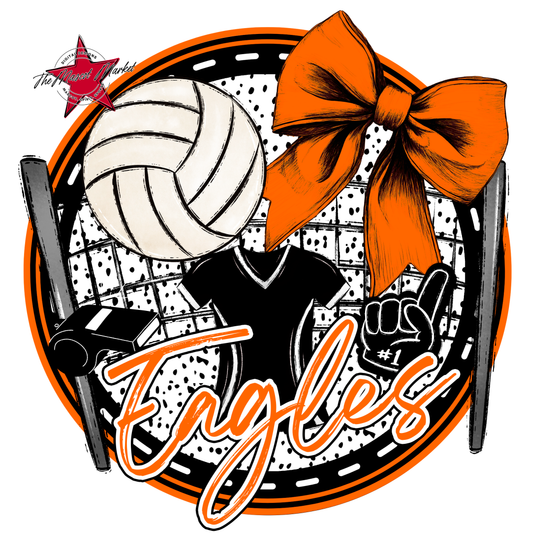 Eagles Circle Volleyball Design-Orange