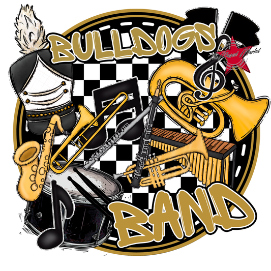 Bulldogs Circle Band Design-Gold