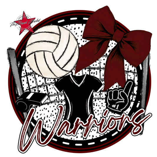 Warriors Circle Volleyball Design-Maroon