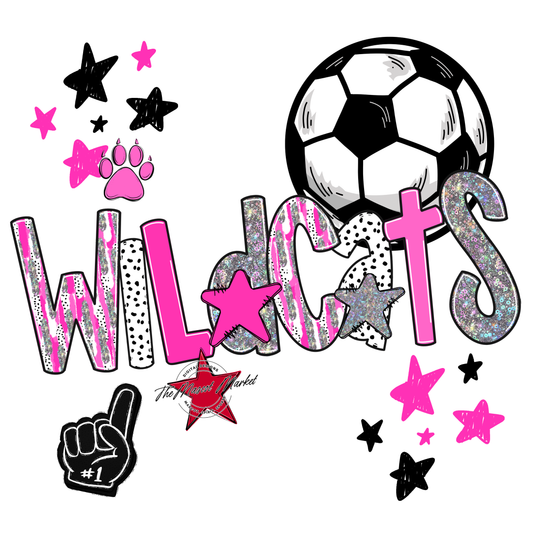 Wildcats Soccer Scrape-Pink