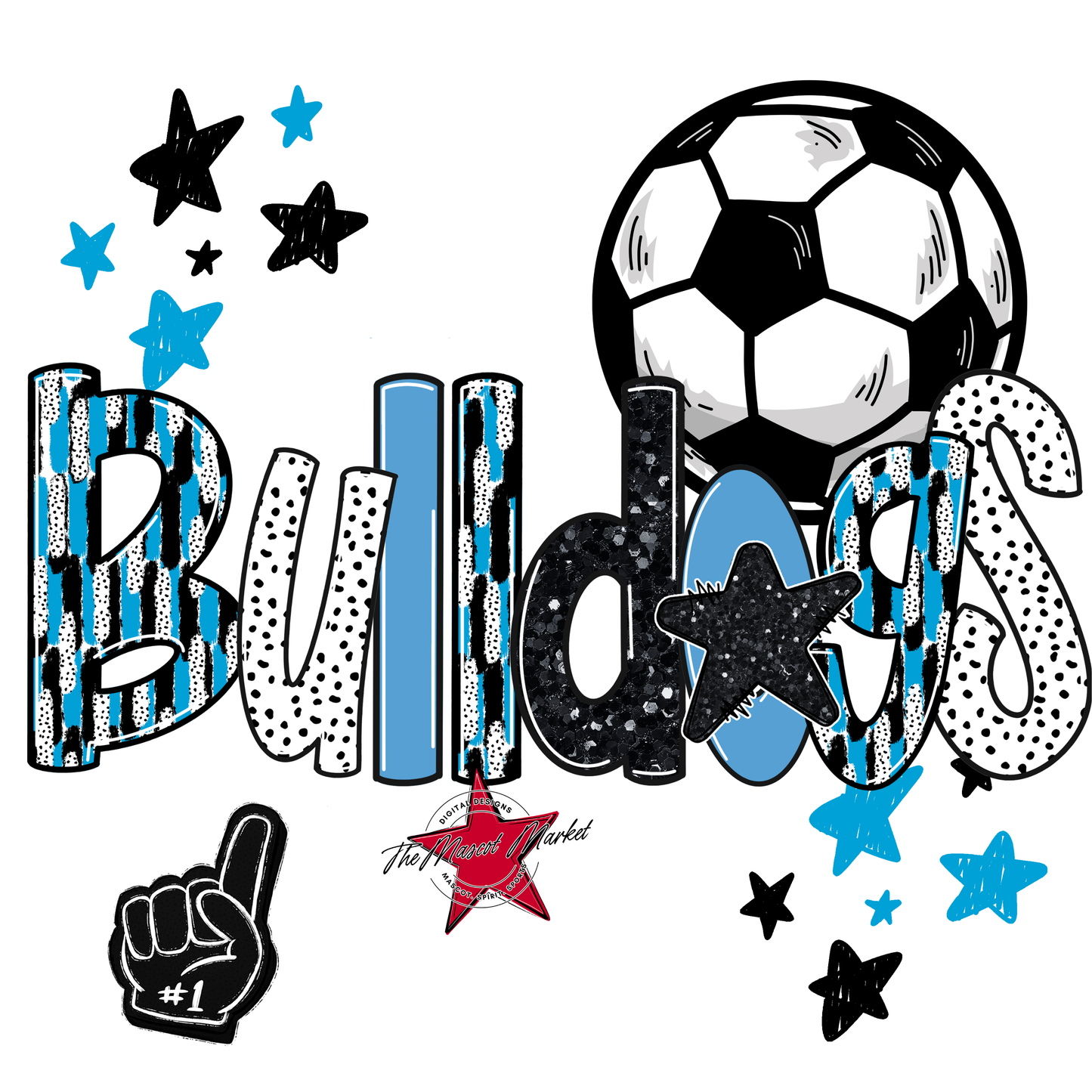 Bulldogs Soccer Scrape-Carolina Blue