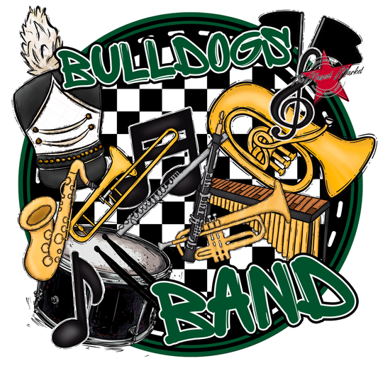 Bulldogs Circle Band Design-Green