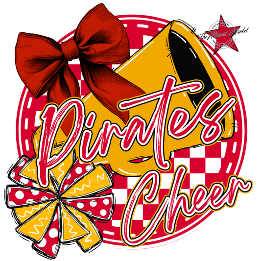 Pirates Circle Cheer Design-Red-Yellow