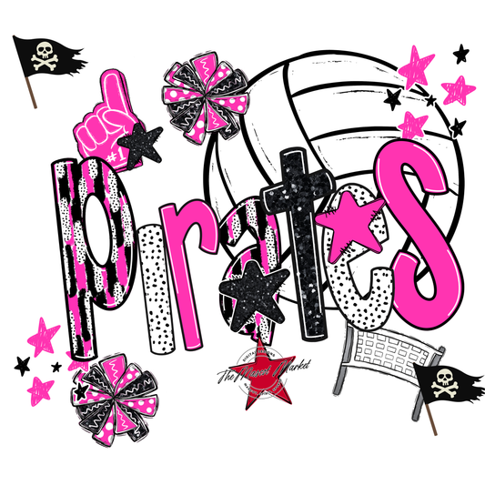 Pirates Volleyball Scrape-Pink