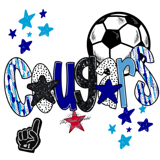 Cougars Soccer Scrape-Blue-Carolina Blue