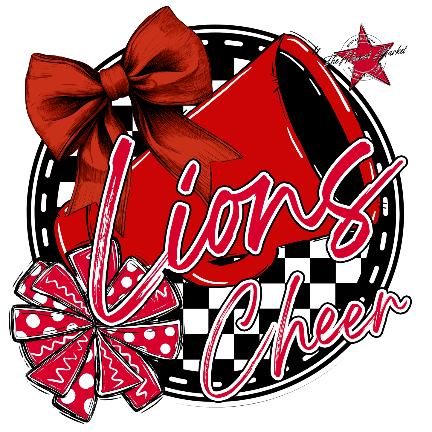 Lions Circle Cheer Design-Red