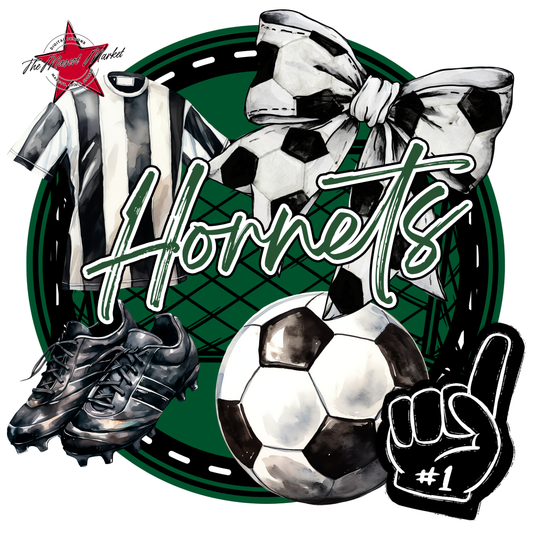 Hornets Circle Soccer Design-Green