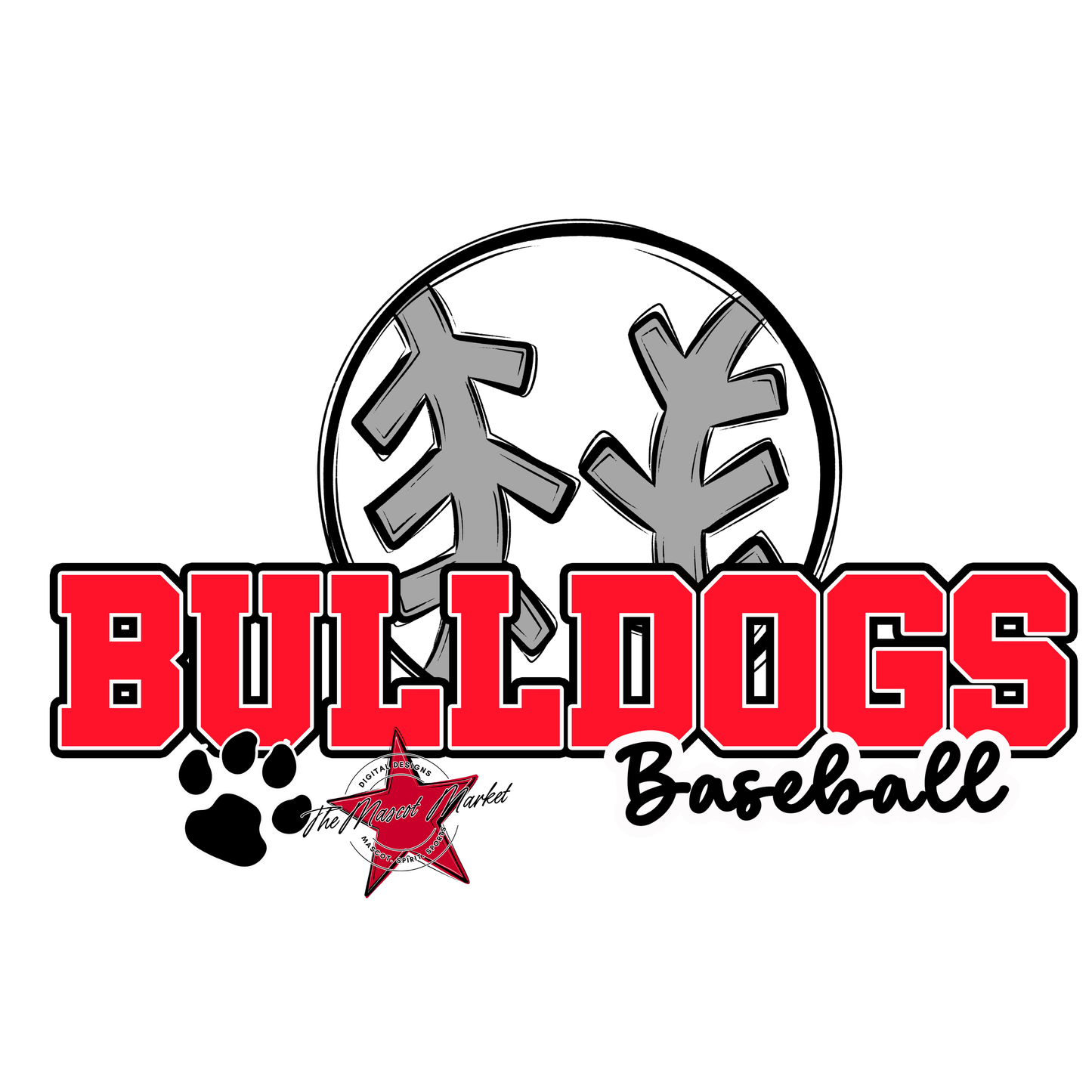 Bulldogs Varsity Baseball-Bright Red