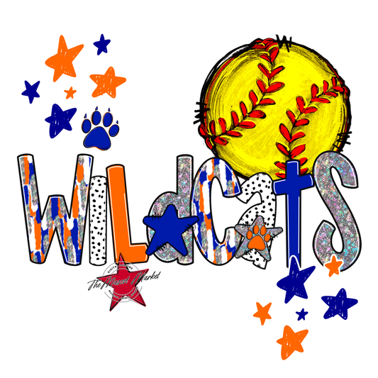 Wildcats Softball Scrape-Blue-Orange
