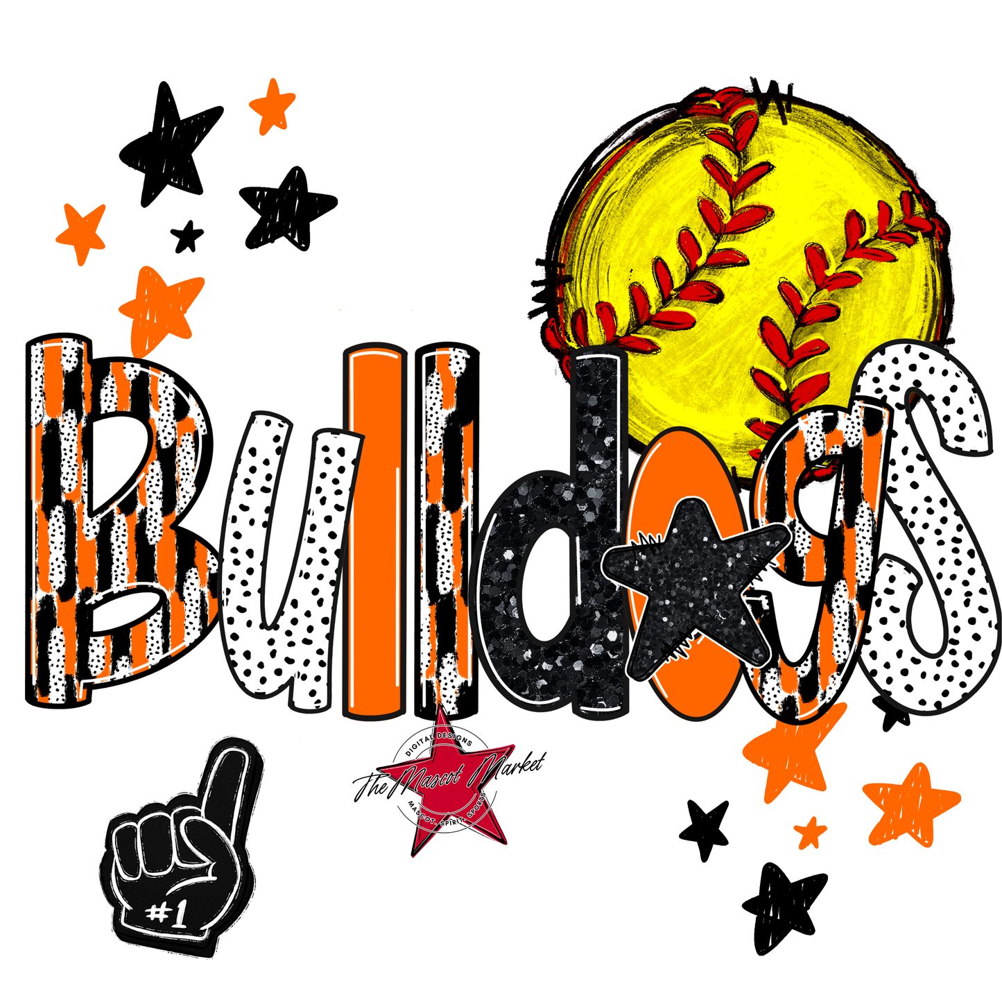 Bulldogs Softball Scrape-Orange