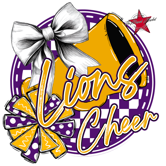 Lions Circle Cheer Design-Purple-Yellow