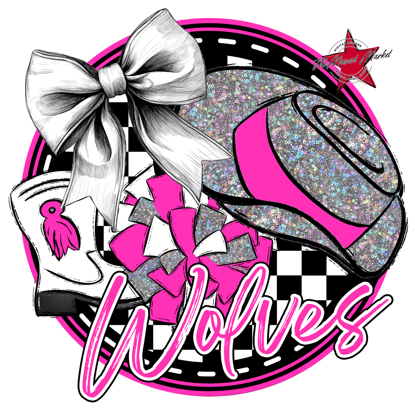 Wolves Circle Drillteam Design-Pink