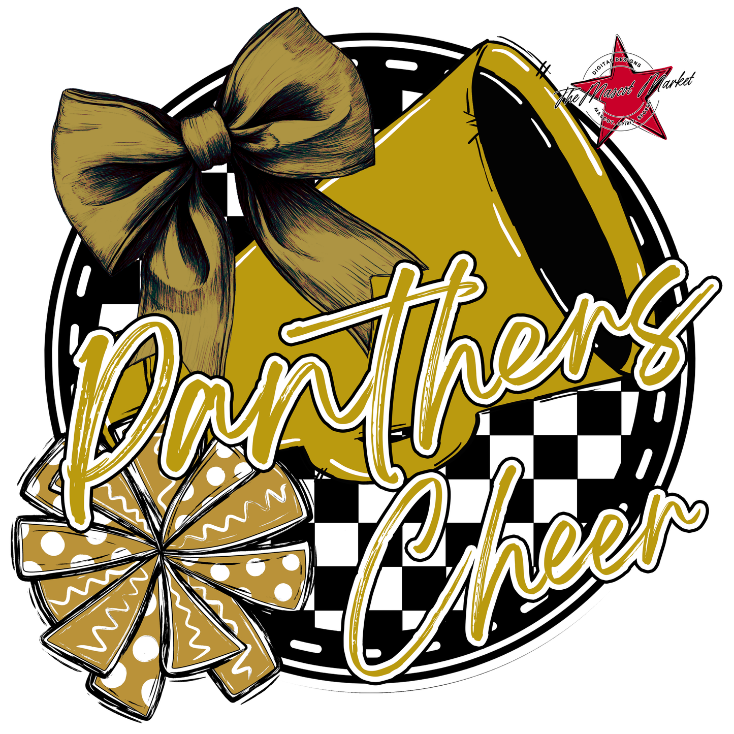 Panthers Circle Cheer Design-Gold