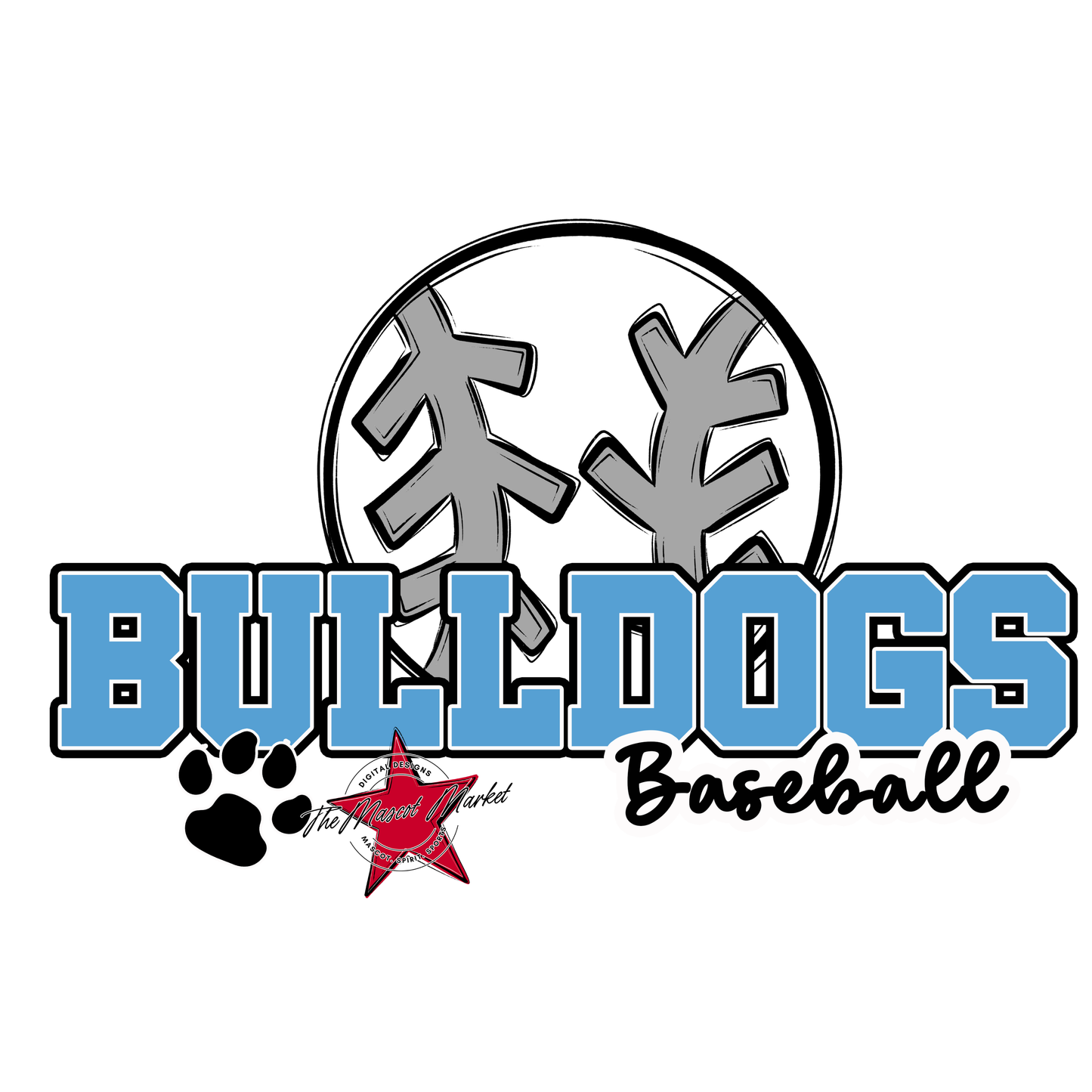 Bulldogs Varsity Baseball-Carolina Blue
