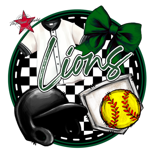 Lions Circle Softball Design-Green