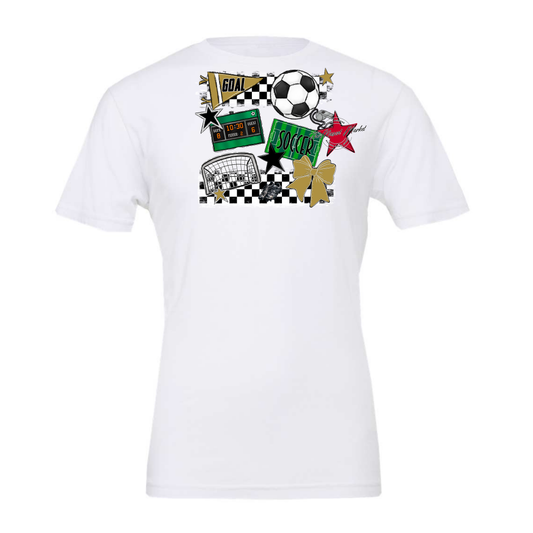 Soccer Checkers Spirit Design-Gold