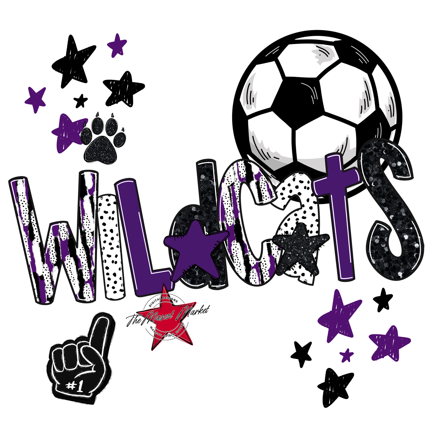 Wildcats Soccer Scrape-Purple